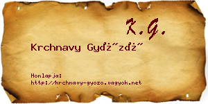 Krchnavy Győző névjegykártya